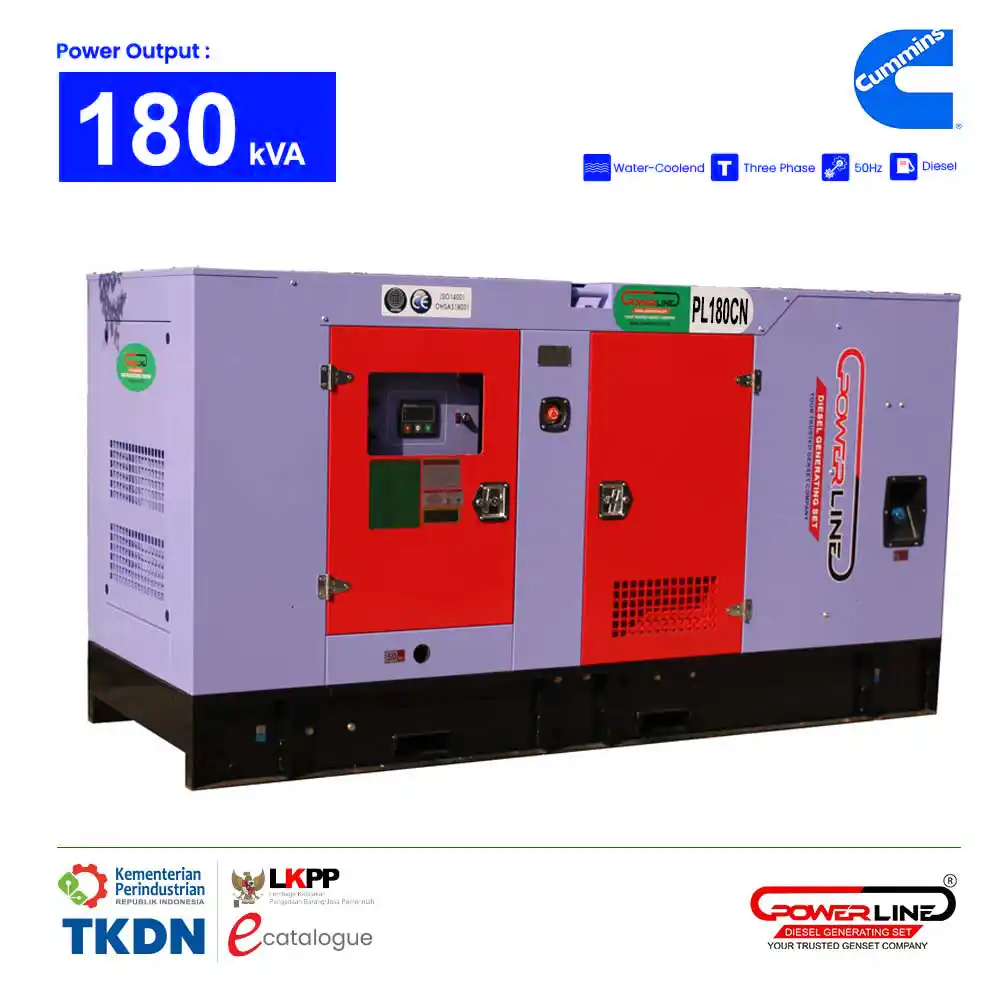 genset cummins 180 kva 144 kw silent